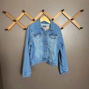 The Childrens Place Girls Denim Jacket Medium Wash Blue Trucker Size 10/12 L